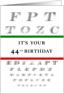 Happy 44th Birthday, Eye Chart card