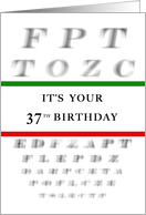 Happy 37th Birthday, Eye Chart card