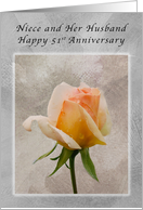 Happy 51st Anniversary, For Niece and Her Husband, Fresh Rose card