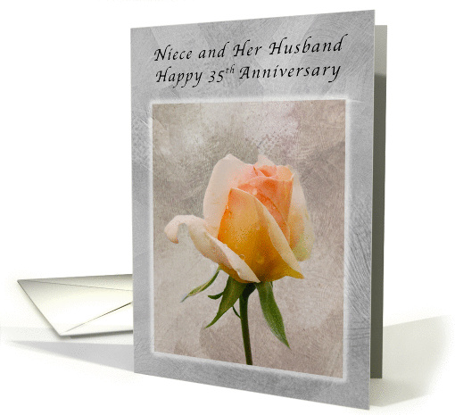 Happy 35th Anniversary, For Niece and Her Husband, Fresh Rose card