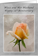 Happy 15th Anniversary, For Niece and Her Husband, Fresh Rose card