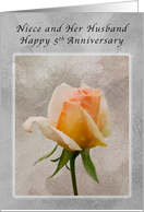 Happy 5th Anniversary, For Niece and Her Husband, Fresh Rose card