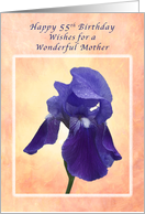 Happy 55th Birthday Wishes for Your Mom , Purple Iris card