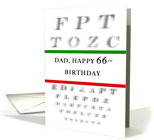 Dad Happy 66th Birthday, Eye Chart card (1382216)