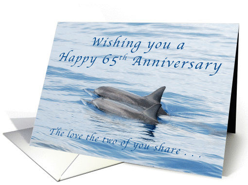Happy 65th Anniversary, Dolphins card (1392012)