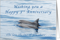 Happy 3rd Anniversary, Dolphins card