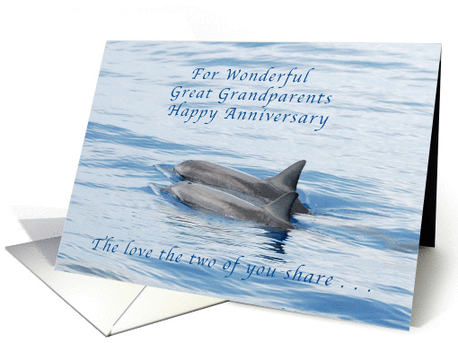 Happy Anniversary, Great Grandparents, Dolphins card (1392318)