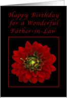 Happy Birthday for a Father-in-Law, Red Dahlia card