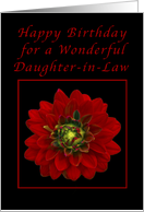 Happy Birthday for a Daughter-in-Law, Red Dahlia card