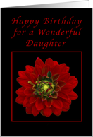 Happy Birthday for a Daughter, Red Dahlia card
