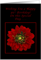 Happy 91st Birthday, Red Dahlia card