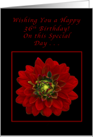 Happy 36th Birthday, Red Dahlia card