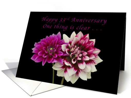 Happy 33rd Anniversary, Two Dahlias card (1393784)