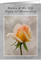 Happy 53rd Anniversary, For Nephew and His Wife, Fresh Rose card