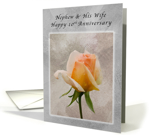 Happy 10th Anniversary, For a Nephew and His Wife, Fresh Rose card