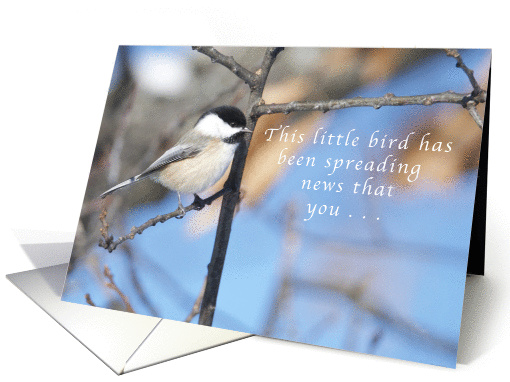 Chickadee Spreading Birthday News card (1460762)