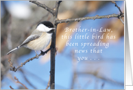 Brother-in-Law, this Chickadee is Spreading Birthday News card