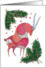 Merry Christmas - Deer and spruce branches card
