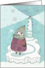 Happy Holidays - A kid and a lighthouse card