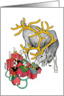 Happy Holidays - A reindeer & A village card