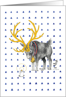 Merry Christmas! - Reindeer and a candle with a graphic background card