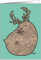 Happy Holidays! - A cute chubby reindeer with a tiny present card