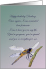 For My Wife’s Birthday, Dragonfly in Watercolor card