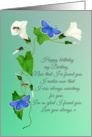 Happy Birthday Husband Adonis Blue Butterflies and Morning Glory card