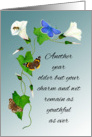 For a Dear Friend, Happy Birthday with Butterflies and Convolvulus card