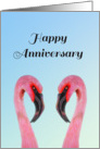 Happy Anniversary with a Duo of Pink Flamingos card