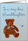 Happy Birthday Dear Granddaughter with Hand-painted Teddy Bear card