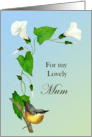 For my Lovely Mum Birthday Wishes with Painted Nuthatch Bird card