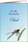 For my Wonderful Dad - Hand-painted Watercolor Dragonfly card