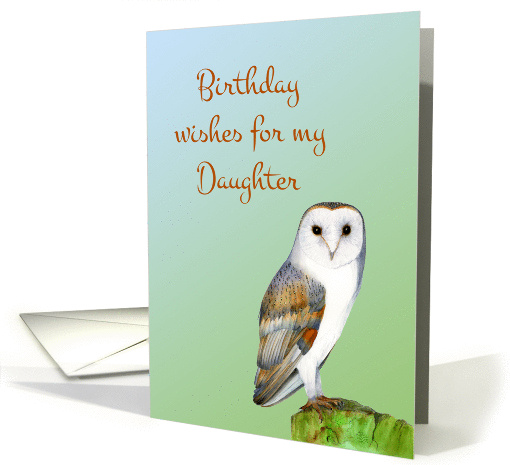 Hand-Painted Watercolor Barn Owl Happy Birthday Wishes... (1368352)