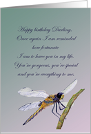 For My Wife’s Birthday, Dragonfly in Watercolor card