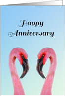 Happy Anniversary with a Duo of Pink Flamingos card