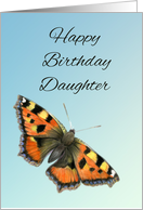 Happy Birthday Daughter with Handpainted Tortoiseshell Butterfly card