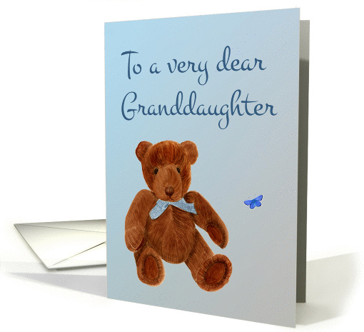 Happy Birthday Dear Granddaughter with Hand-painted Teddy Bear card