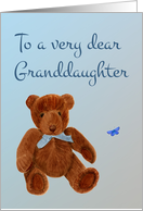 Happy Birthday Dear Granddaughter with Hand-painted Teddy Bear card