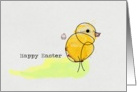 Happy Easter watercolor doodle Chick card