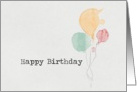 Happy Birthday with watercolor doodle balloons to be enjoyed by all. card