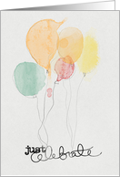 just celebrate your birthday with these fun colorful balloons card