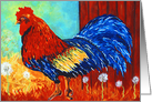 Red Barn Rooster - by Artist Kat Solinsky card