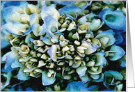 Blue Lagoon Invitation, Blue Hydrangea Blossoms card