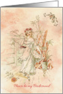 Be my Bridesmaid card-Vintage watercolor theme. card