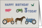 Third Birthday Farm Themed Card