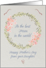 Mother’s Day from Daughter - Lovely Floral Wreath Design card