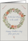 Mother’s Day from Son - Lovely Floral Wreath Design card