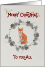 Merry Christmas to you all, featuring a fox and flowers card