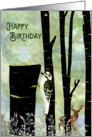 Happy Birthday, woodland themed featuring a Woodpecker card